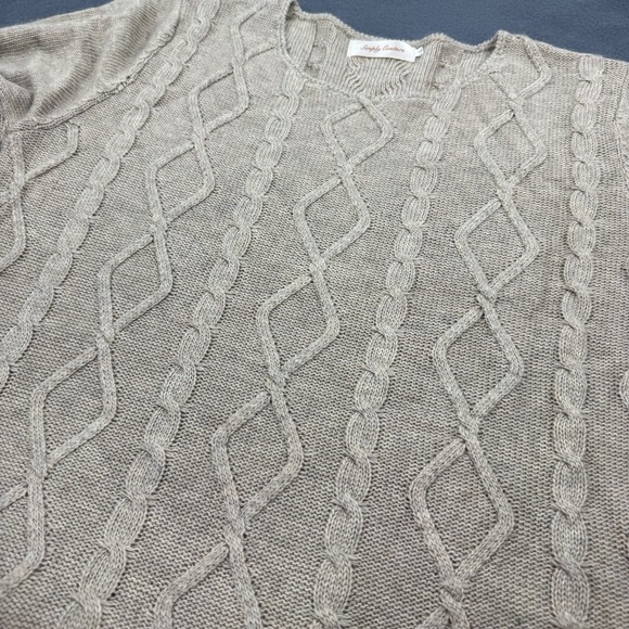 SIMPLY COUTURE Womens long sleeve pullover Cable Knit Sweater Dress Shirt - XL - Picture 4 of 7